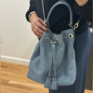 Henri Bendel- Blue Leather Bucket Bag